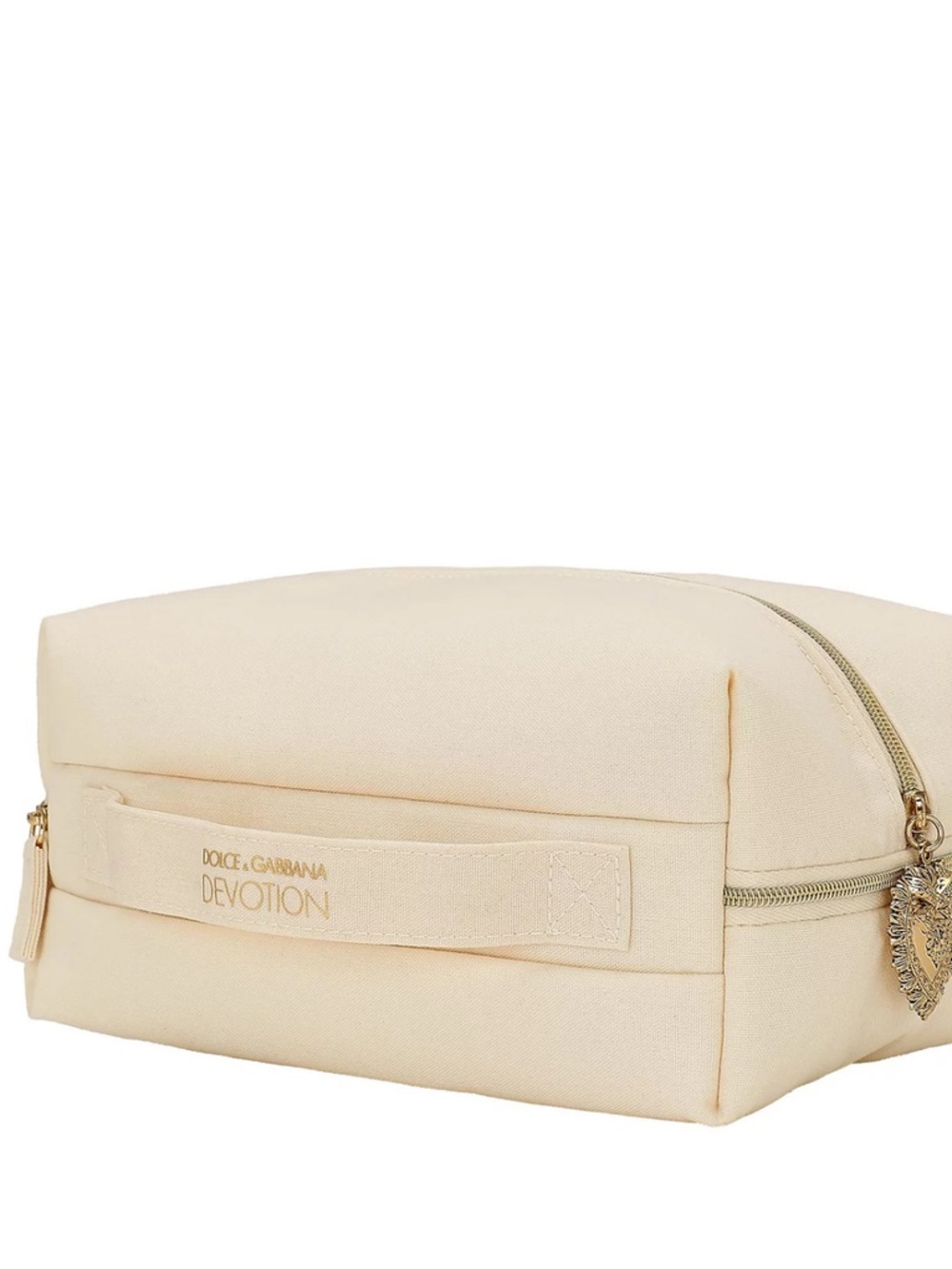 Dolce & Gabbana Sacred Heart Emblem Large Devotion Cosmetic Bag Pouch Cream
